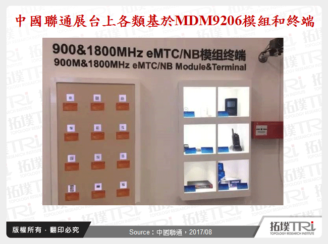 中國聯通展台上各類基於MDM9206模組和終端