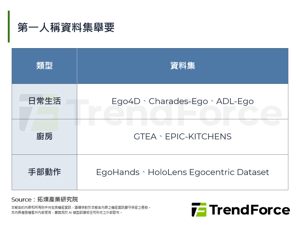 第一人稱資料集舉要