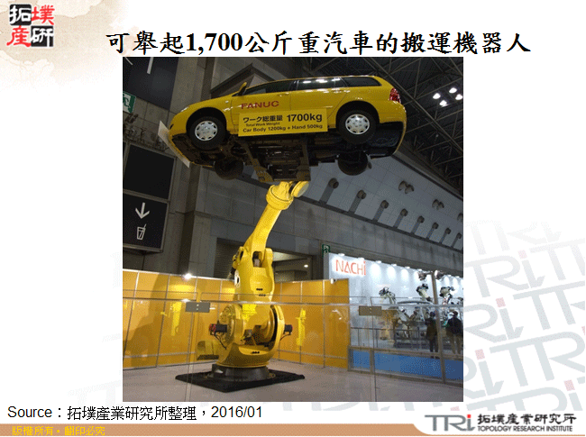 可舉起1,700公斤重汽車的搬運機器人