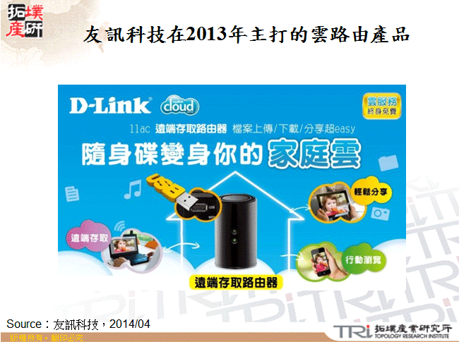 友訊科技在2013年主打的雲路由產品