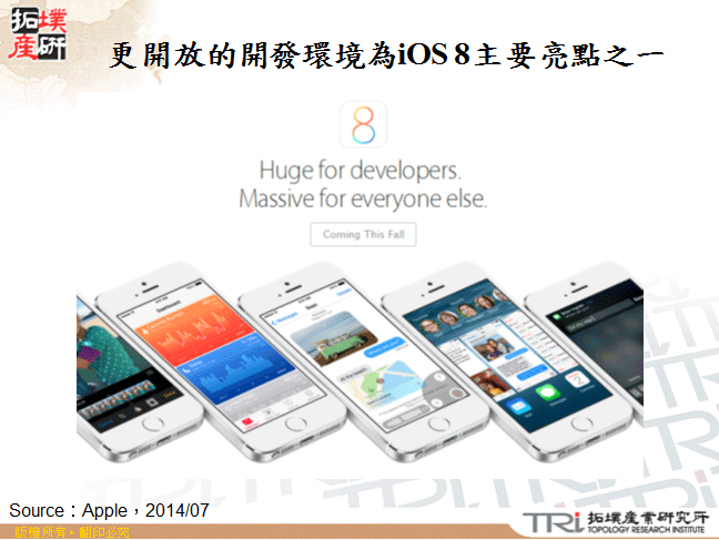 更開放的開發環境為iOS 8主要亮點之一