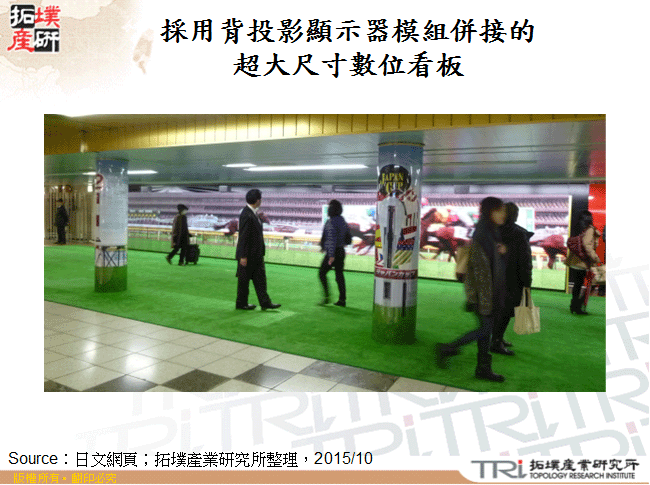 採用背投影顯示器模組併接的超大尺寸數位看板
