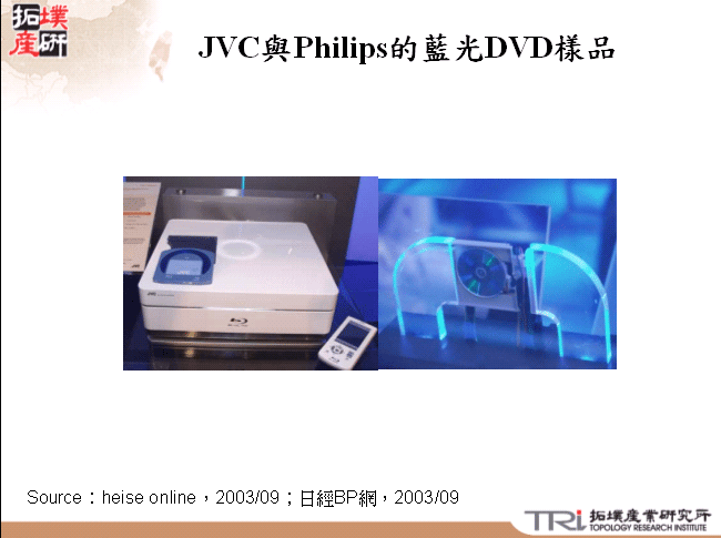 JVC與Philips的藍光DVD樣品